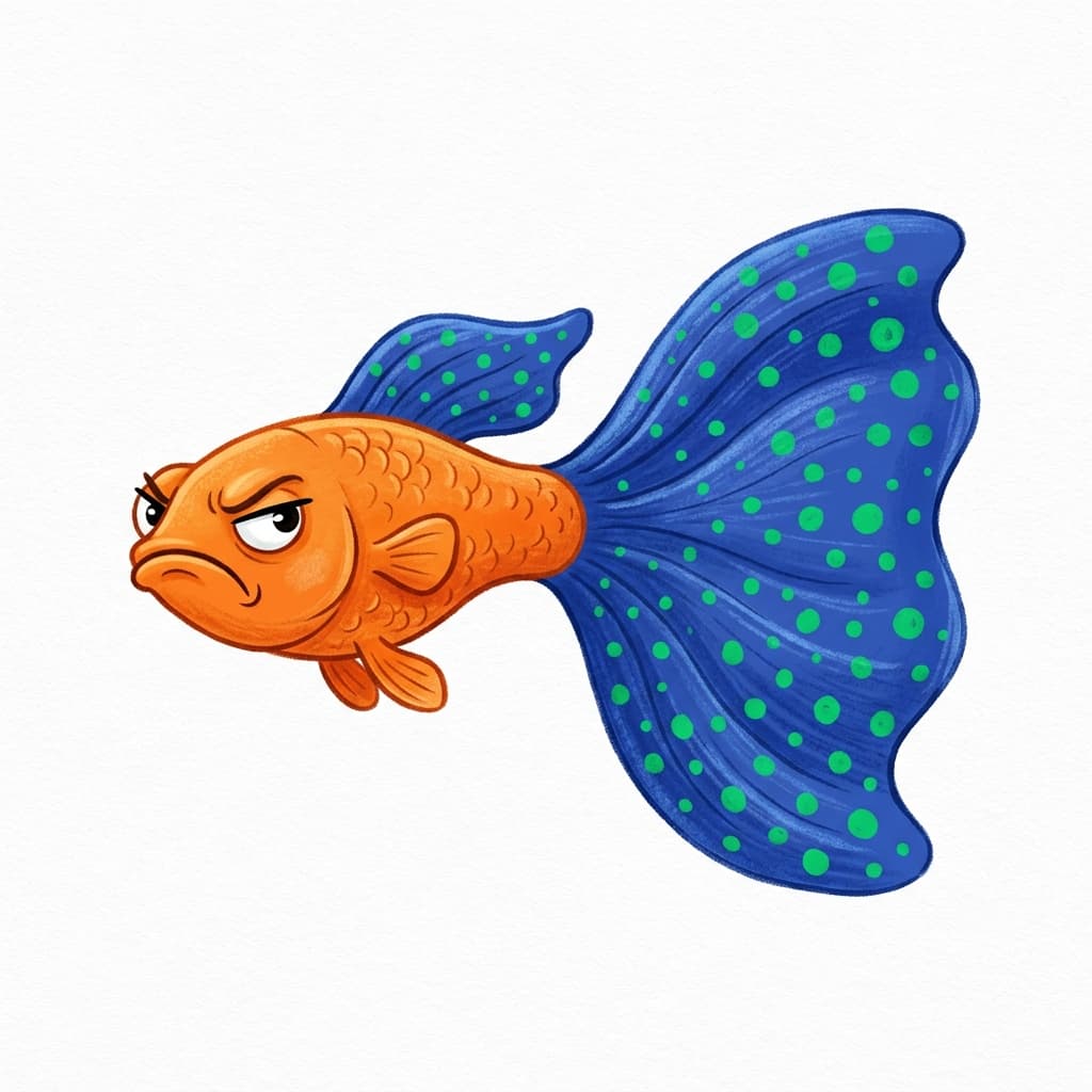 George the Cranky Guppy character illustration