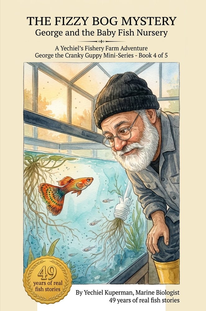 Book 4 cover — The Fizzy Bog Mystery, showing the bog with mysterious bubbles and fish investigating their environment