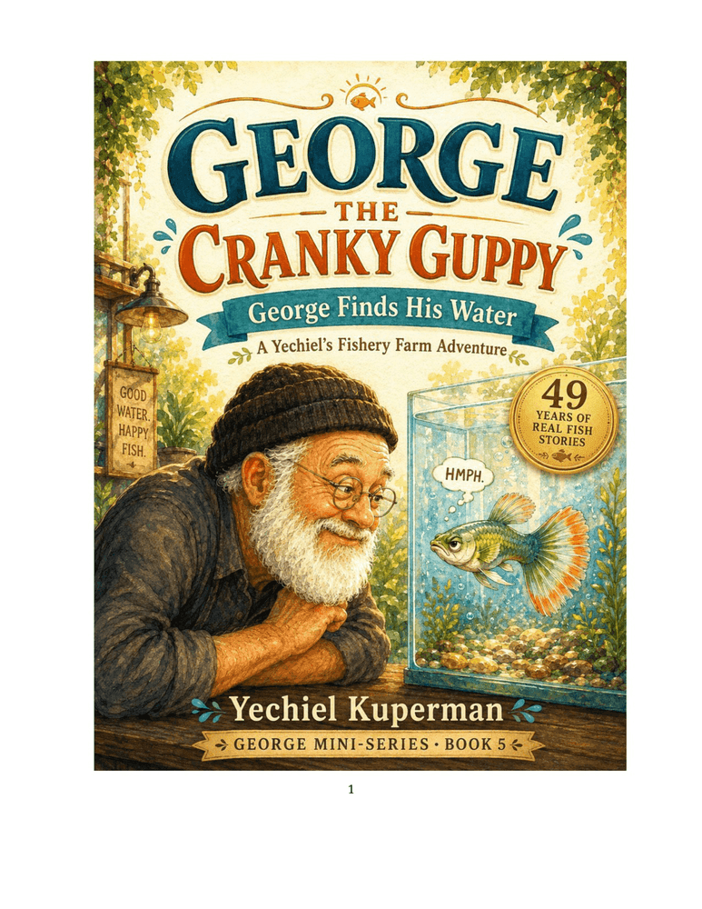 Front cover of Book 5: George Finds His Water — illustrated STEM chapter book for children ages 7–10 by marine biologist Yechiel Kuperman, Yechiel's Fishery Farm series